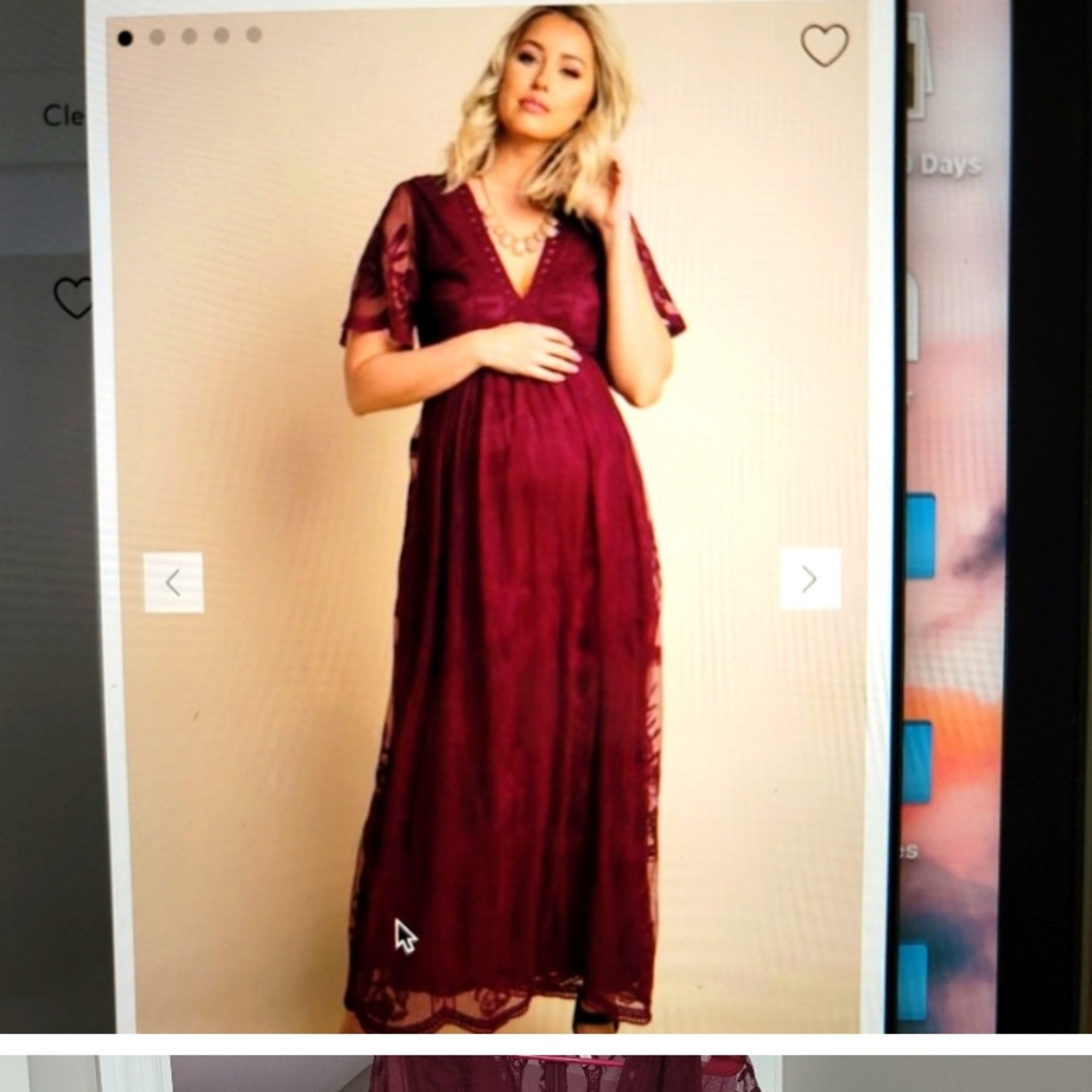 Pink blush Lace Maxi Dress Size Medium